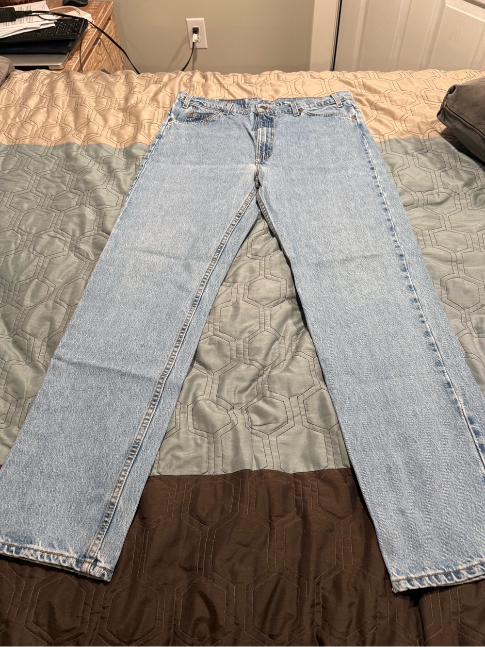 VTG 90s Levi's 505 Jeans Mens 40x34 Blue Straight Leg Orange Tab USA